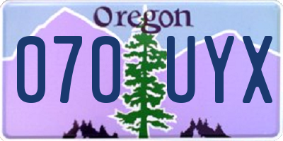 OR license plate 070UYX