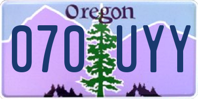 OR license plate 070UYY