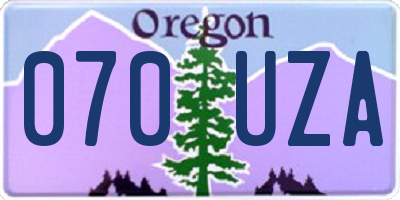 OR license plate 070UZA