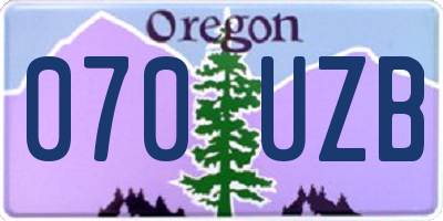 OR license plate 070UZB