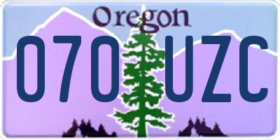 OR license plate 070UZC