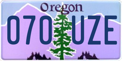 OR license plate 070UZE