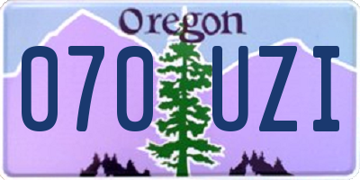 OR license plate 070UZI