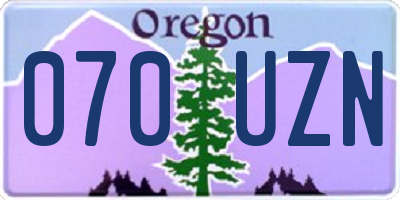 OR license plate 070UZN
