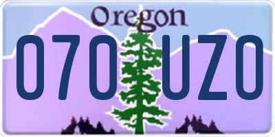 OR license plate 070UZO