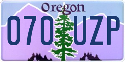 OR license plate 070UZP