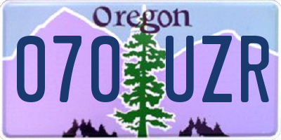 OR license plate 070UZR