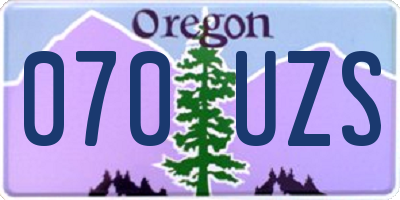 OR license plate 070UZS