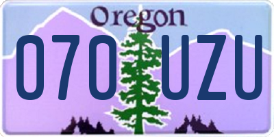 OR license plate 070UZU