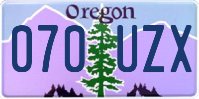 OR license plate 070UZX