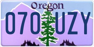 OR license plate 070UZY