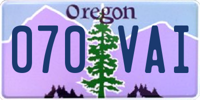 OR license plate 070VAI