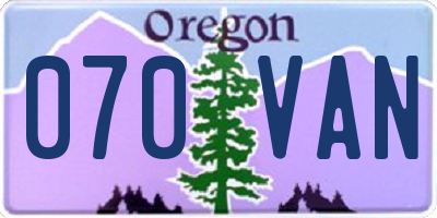 OR license plate 070VAN