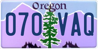 OR license plate 070VAQ