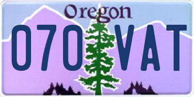 OR license plate 070VAT