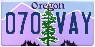OR license plate 070VAY