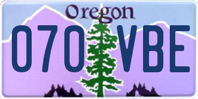 OR license plate 070VBE