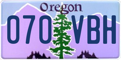 OR license plate 070VBH