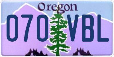 OR license plate 070VBL