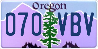 OR license plate 070VBV