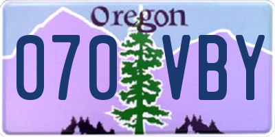 OR license plate 070VBY