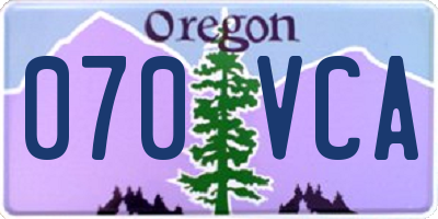 OR license plate 070VCA