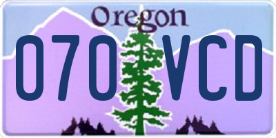 OR license plate 070VCD