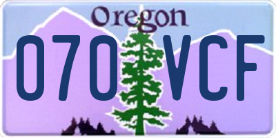 OR license plate 070VCF
