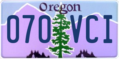 OR license plate 070VCI