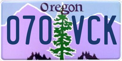 OR license plate 070VCK