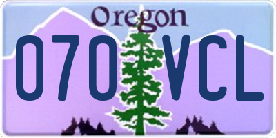 OR license plate 070VCL