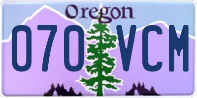 OR license plate 070VCM