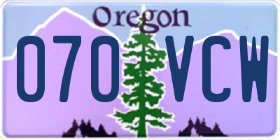 OR license plate 070VCW