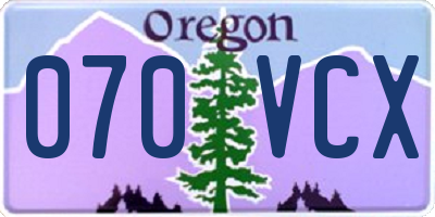 OR license plate 070VCX