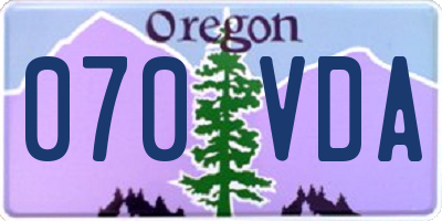 OR license plate 070VDA