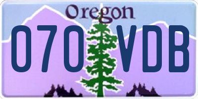 OR license plate 070VDB