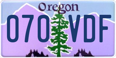 OR license plate 070VDF