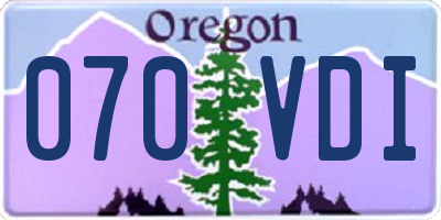 OR license plate 070VDI