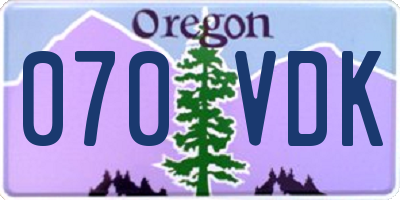 OR license plate 070VDK