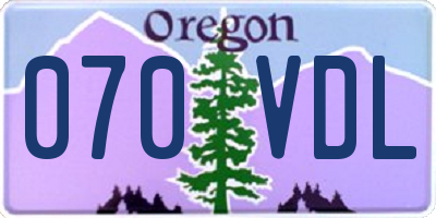 OR license plate 070VDL