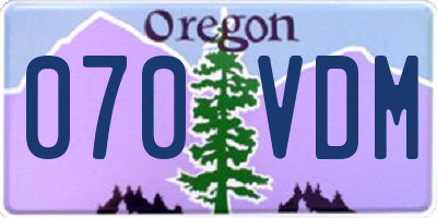 OR license plate 070VDM