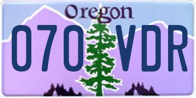 OR license plate 070VDR