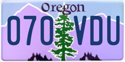 OR license plate 070VDU