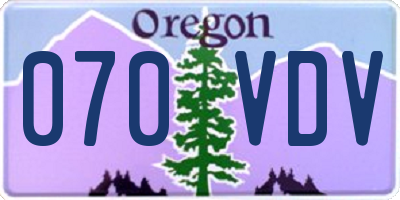 OR license plate 070VDV