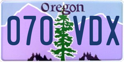 OR license plate 070VDX