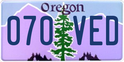 OR license plate 070VED