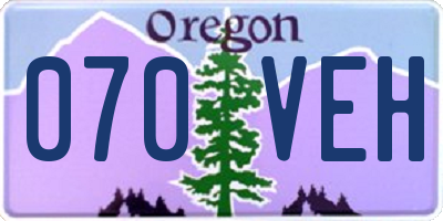OR license plate 070VEH
