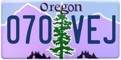 OR license plate 070VEJ
