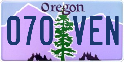 OR license plate 070VEN