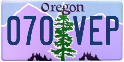 OR license plate 070VEP
